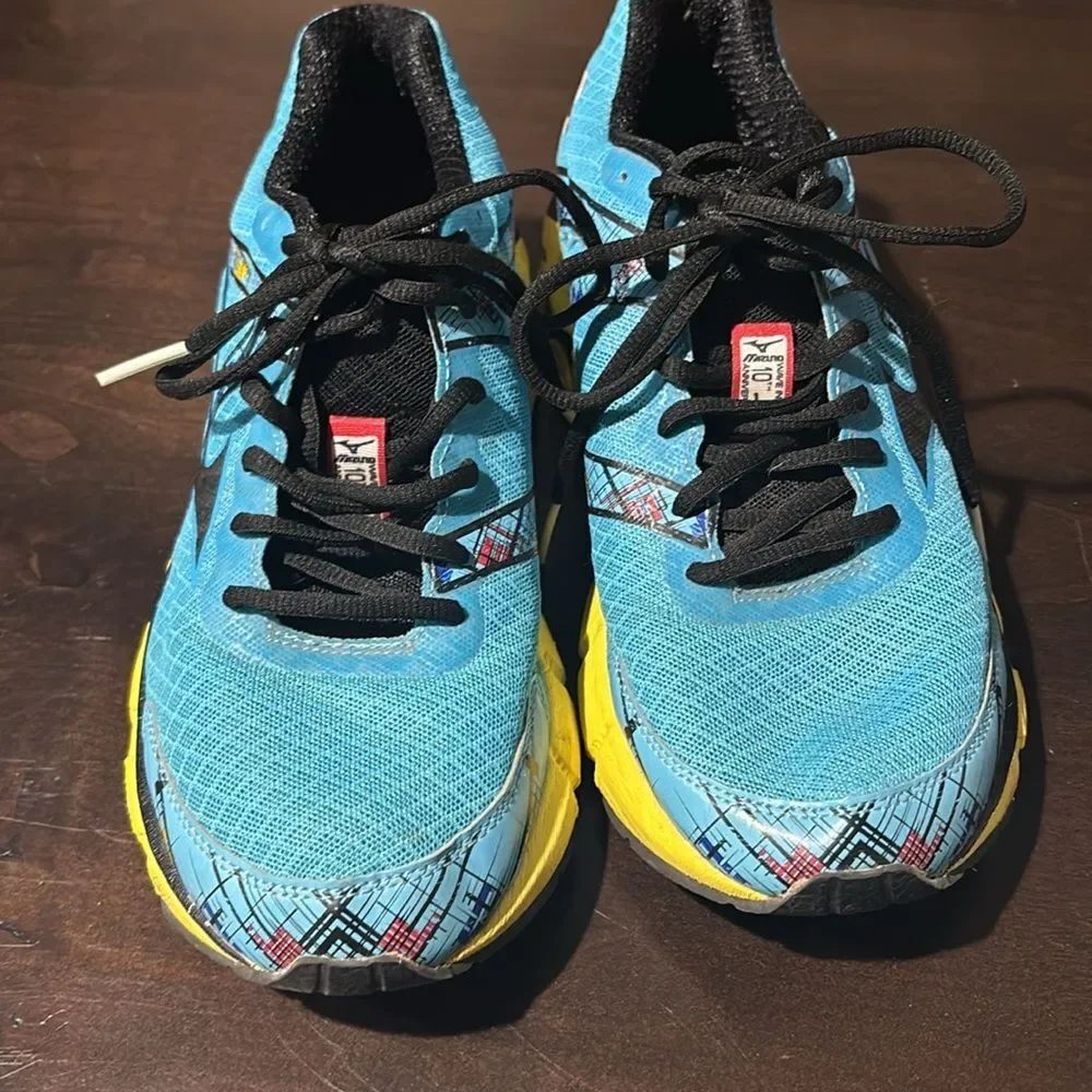 Mizunu Wave Inspire X10 Running Shoes Blue Yellow Size 10